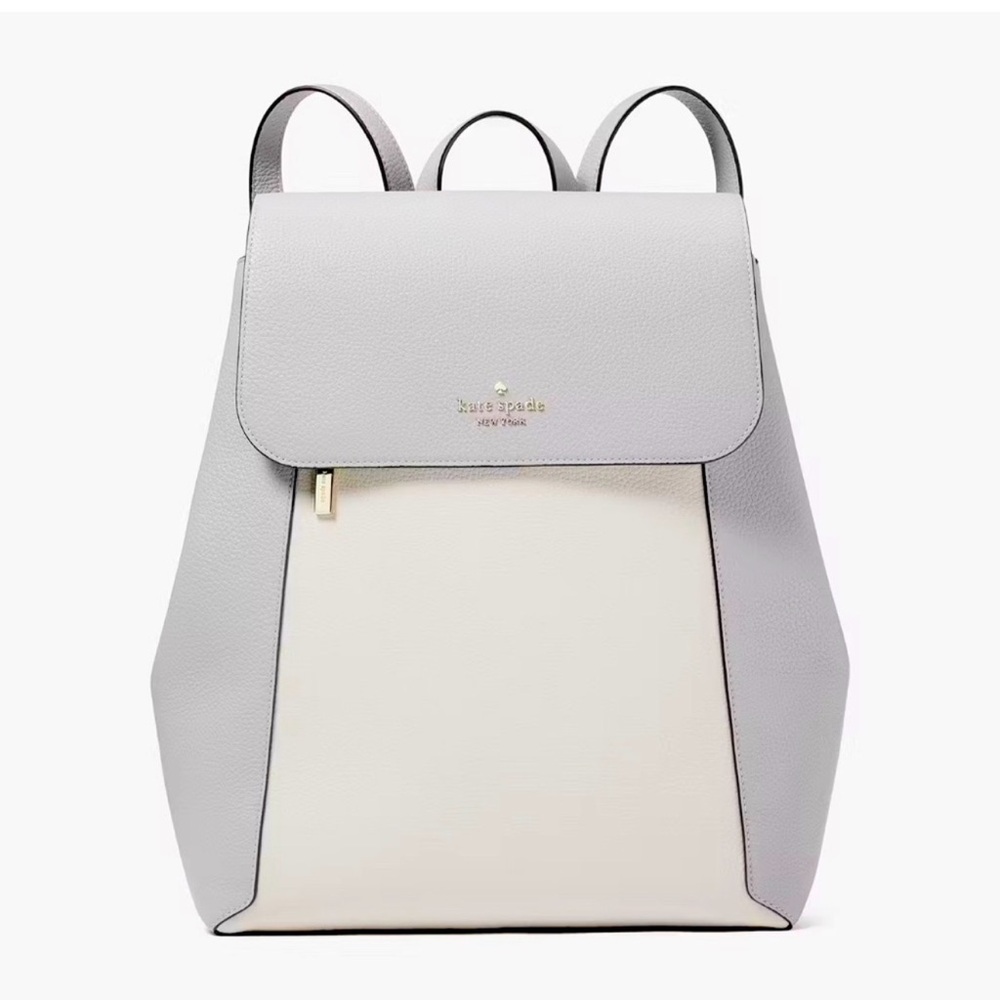 NWT KATE SPADE ♠️ Lena Colorblock Flap Backpack in Mountain Grey